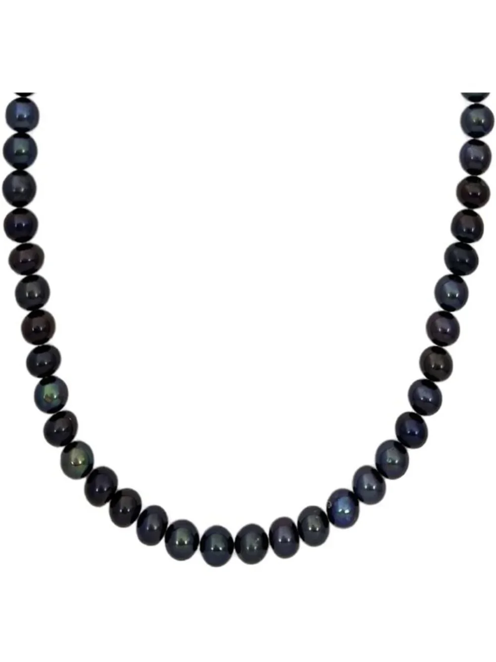 Dainty Black Freshwater Pearl Necklace for Women | Sterling Silver Clasp - Picture 2 of 6